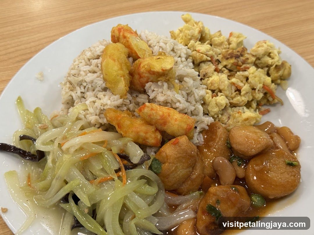 Plate of Fried Rice with Side Dishes