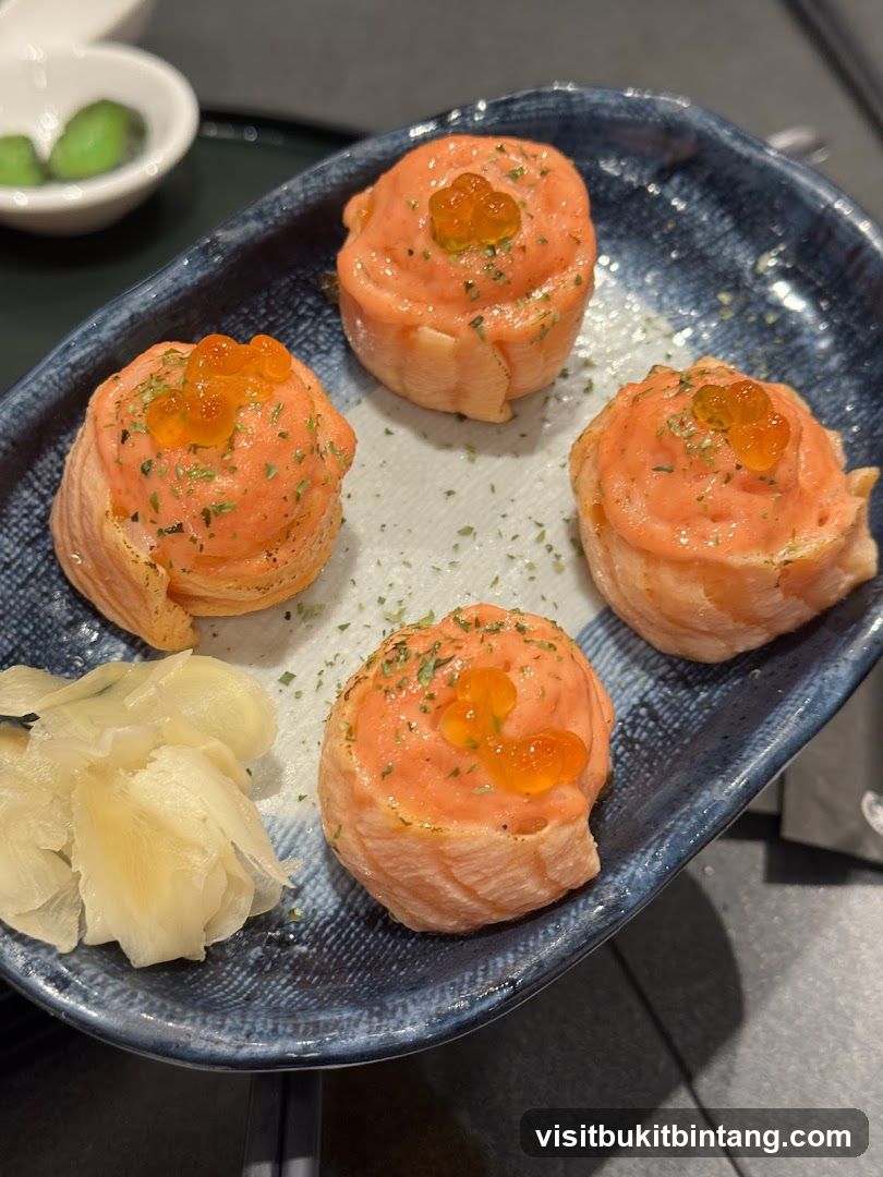 Salmon Rolls with Ikura