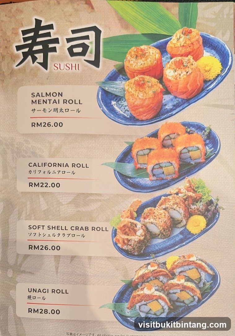 Sushi Menu