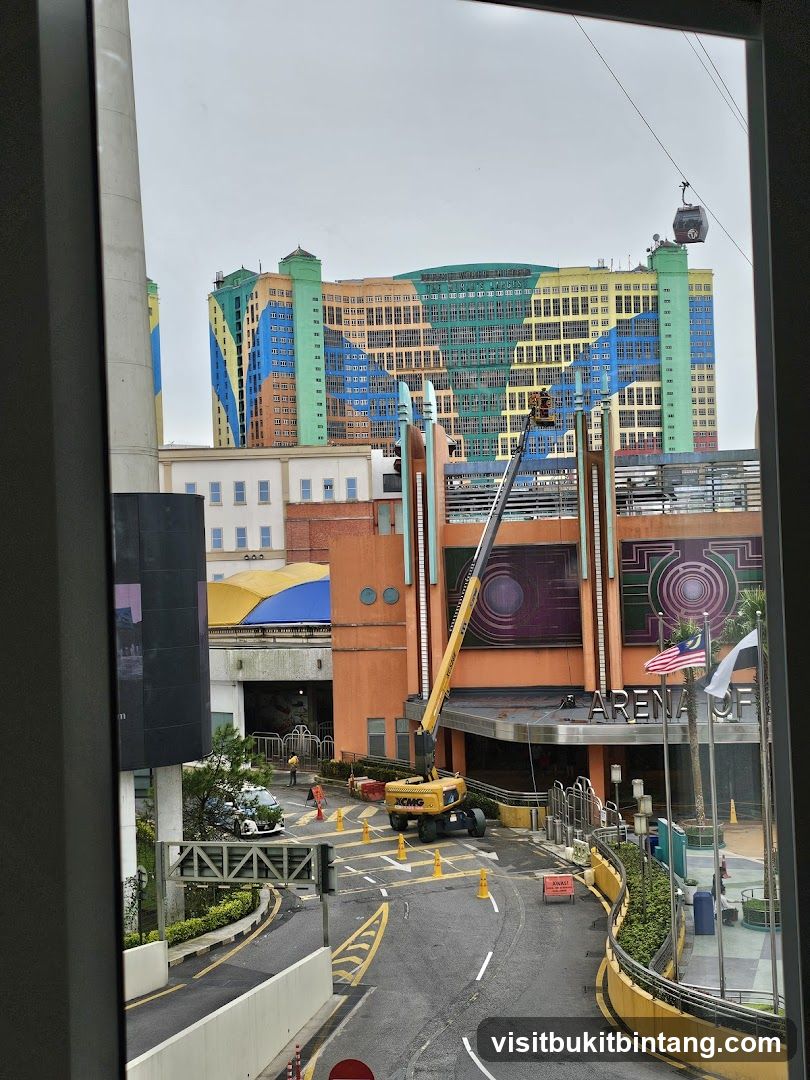Colorful Buildings and Arena Entrance