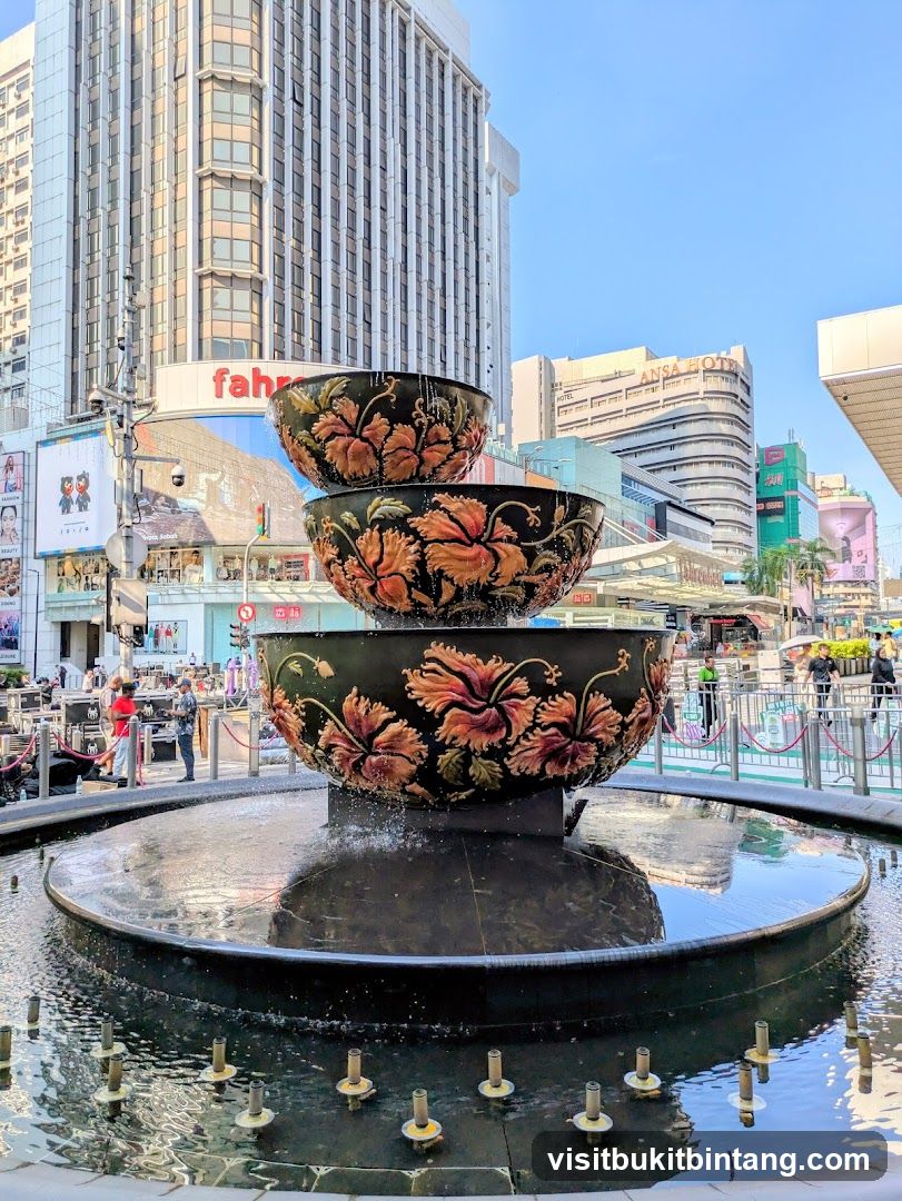 Fountain with Floral Design in Urban Setting
