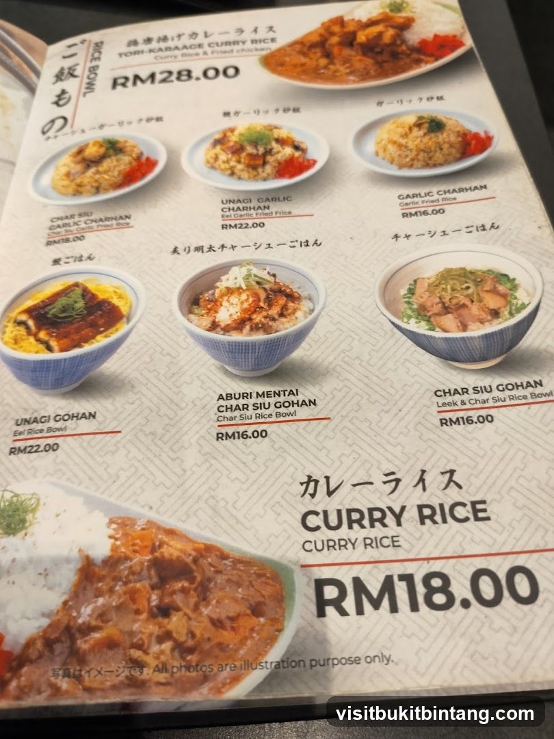 Rice Bowl Menu