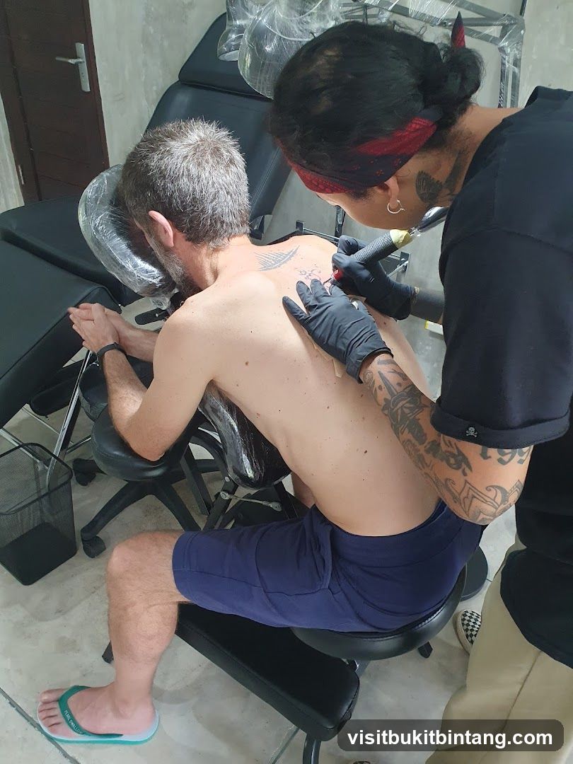 Tattoo Artist Working on Client