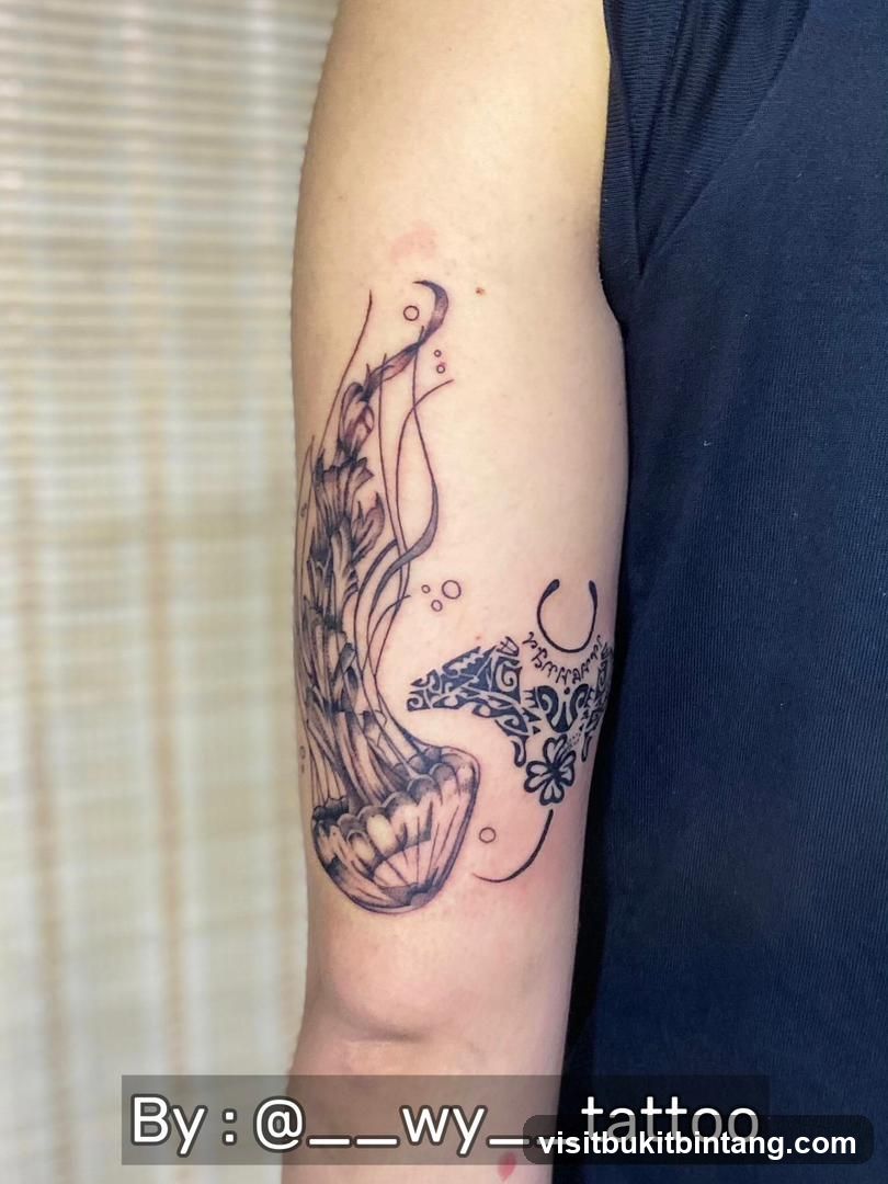 Jellyfish and Tribal Tattoo
