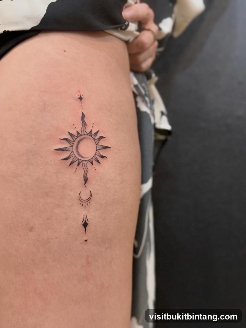 Sun, Moon, and Stars Tattoo