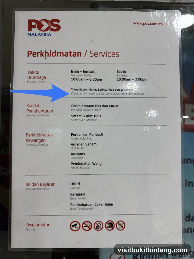 POS Malaysia Services List