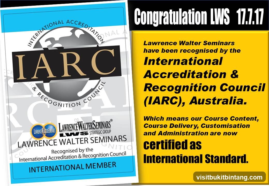 Lawrence Walter Seminars Accreditation Certificate