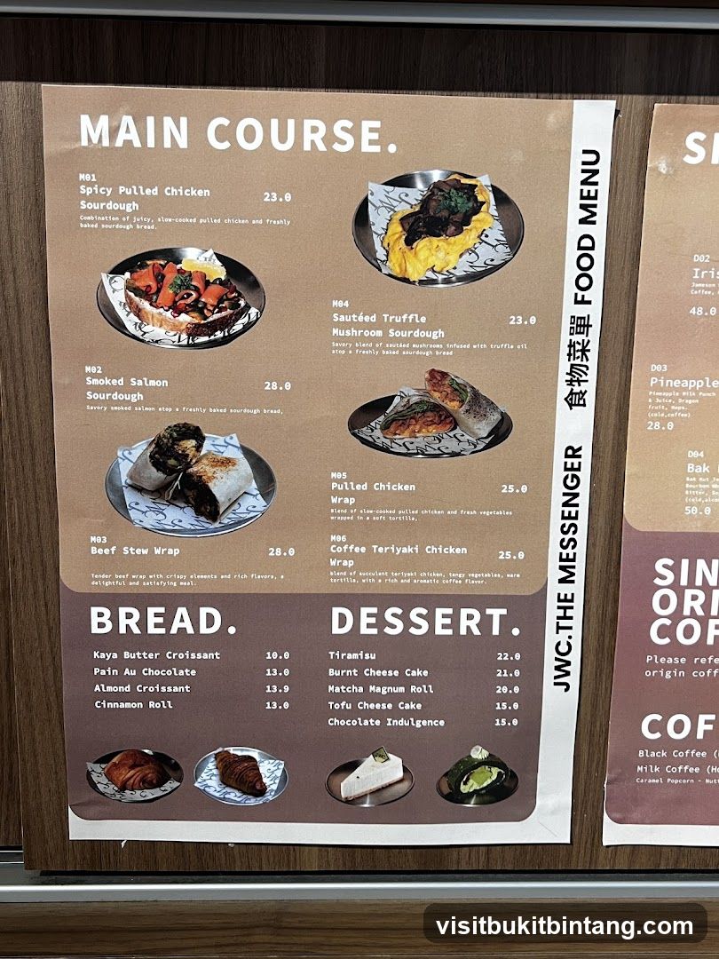 JWC.THE MESSENGER FOOD MENU