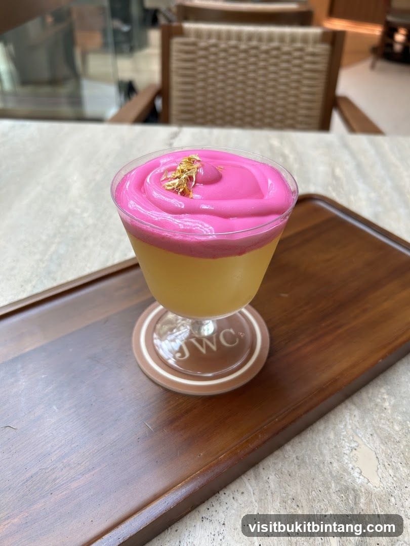 Dessert Drink with Pink Foam