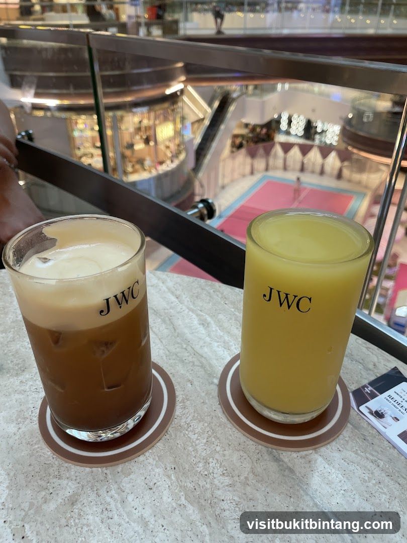 Two drinks on a table