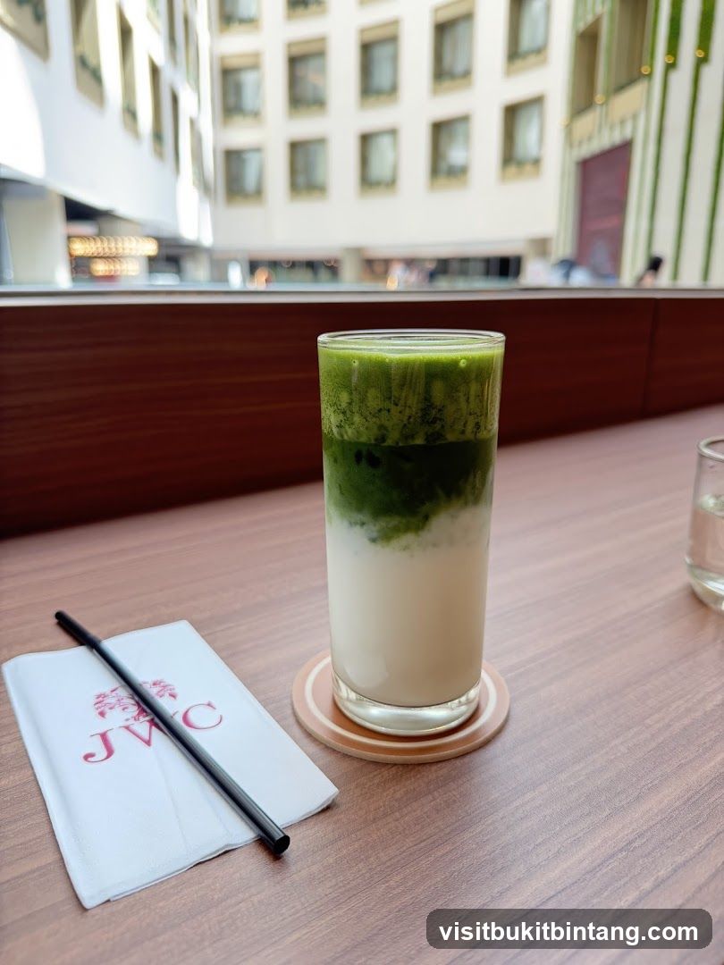Matcha Latte with Napkin
