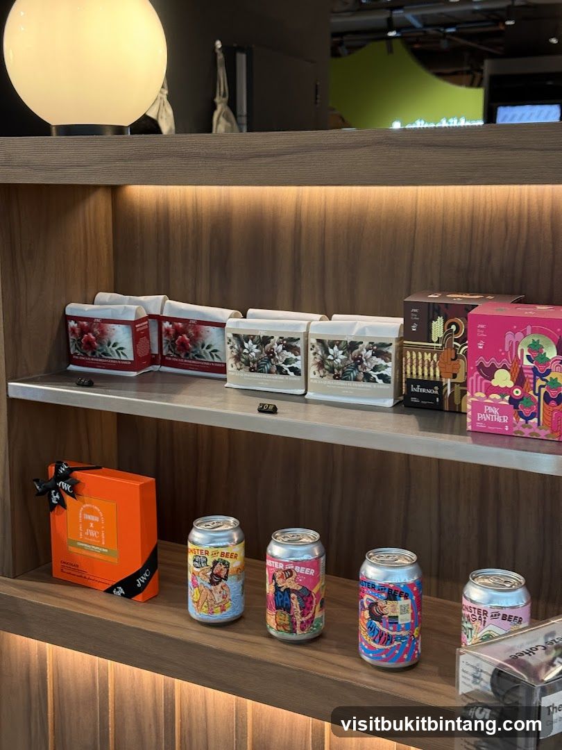 Display Shelf with Packaged Goods and Cans