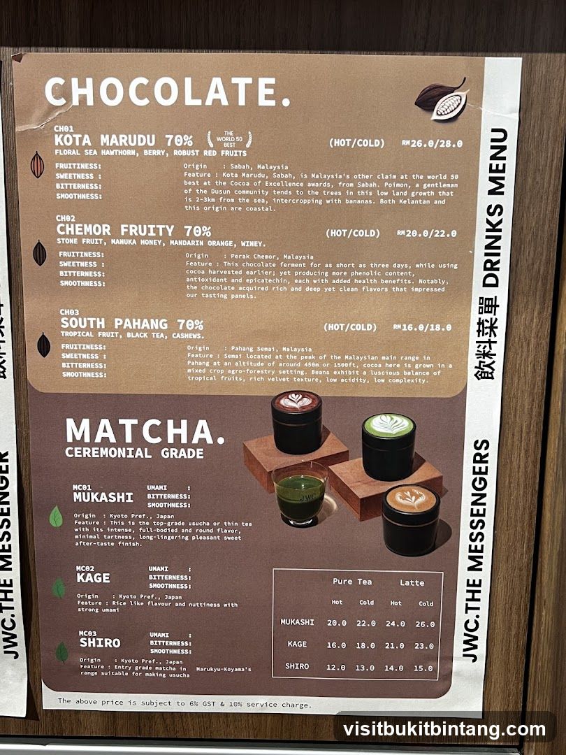 CHOCOLATE. & MATCHA. CEREMONIAL GRADE DRINKS MENU