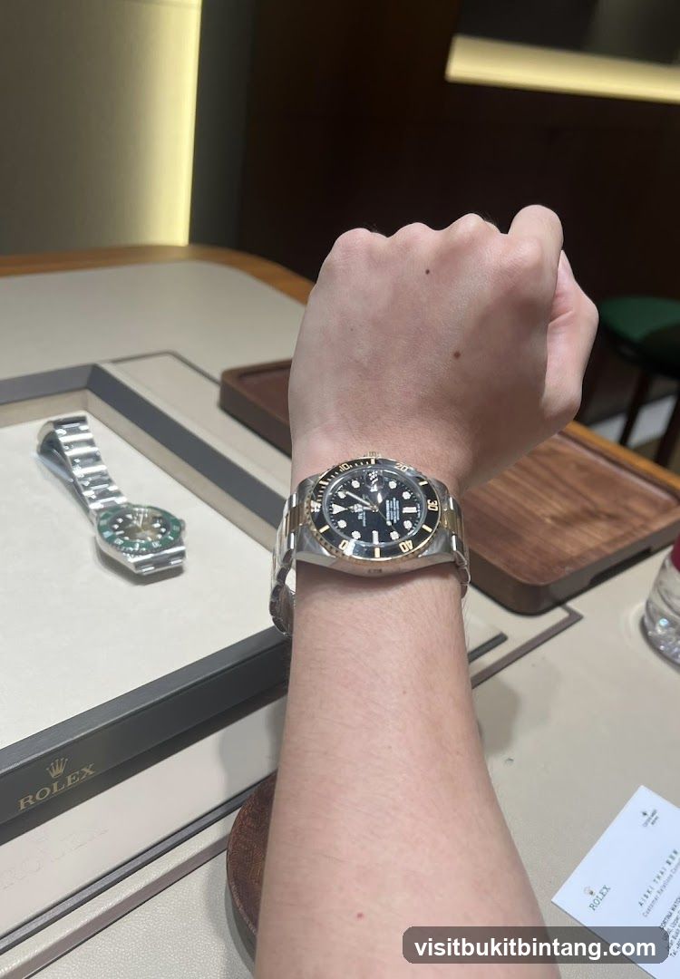 Person wearing a Rolex watch