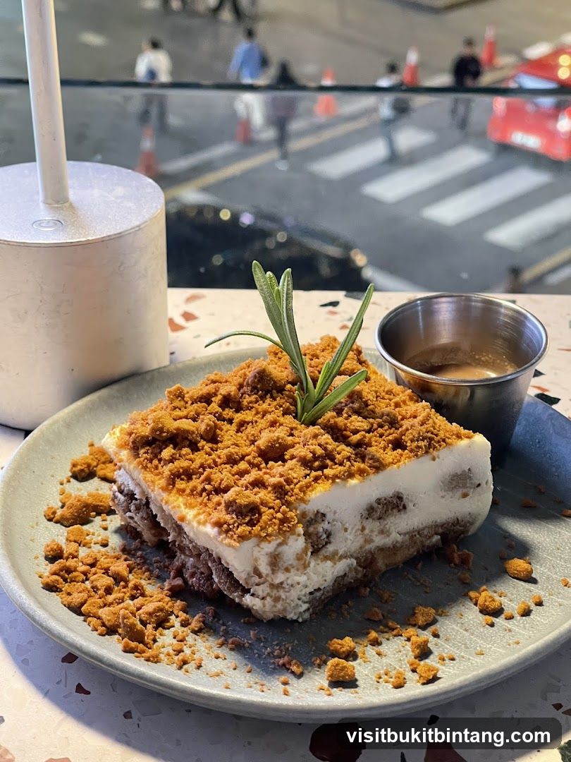 Dessert with Crumbles and Sauce