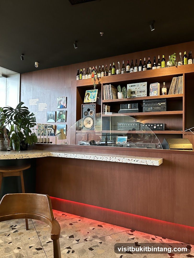 Bar with Vinyl Records and Audio Equipment