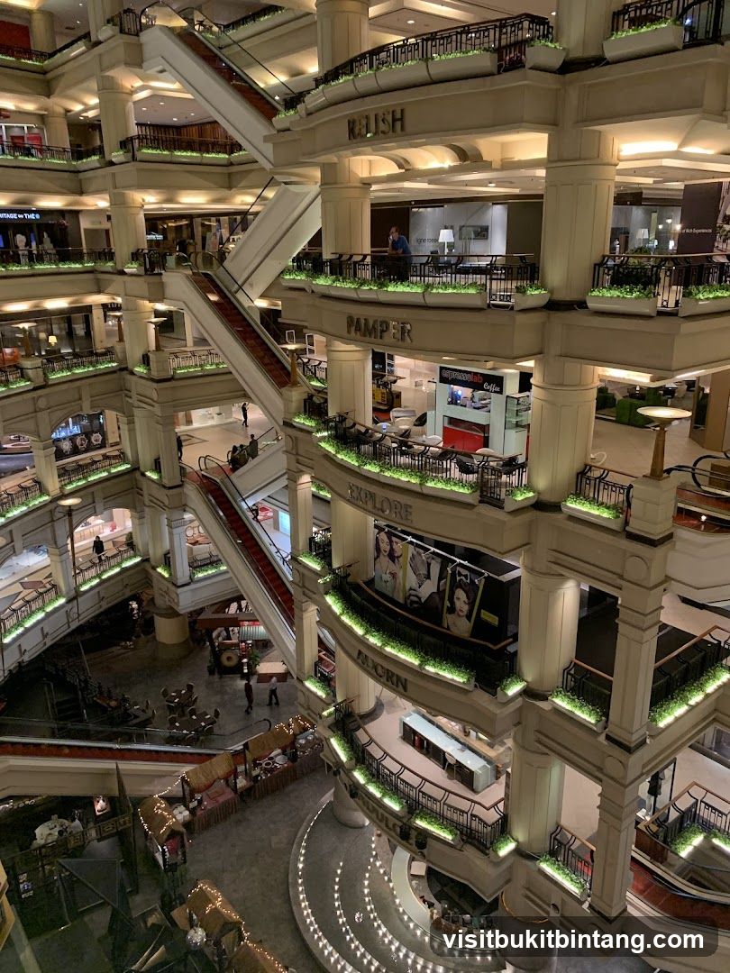 Interior of a multi-level shopping mall