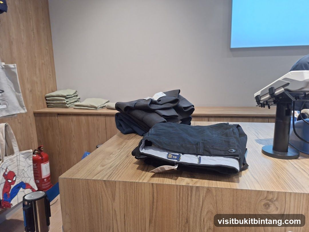 Folded Trousers on Counter