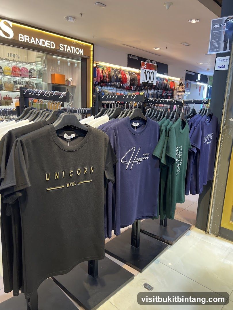 T-shirts on display