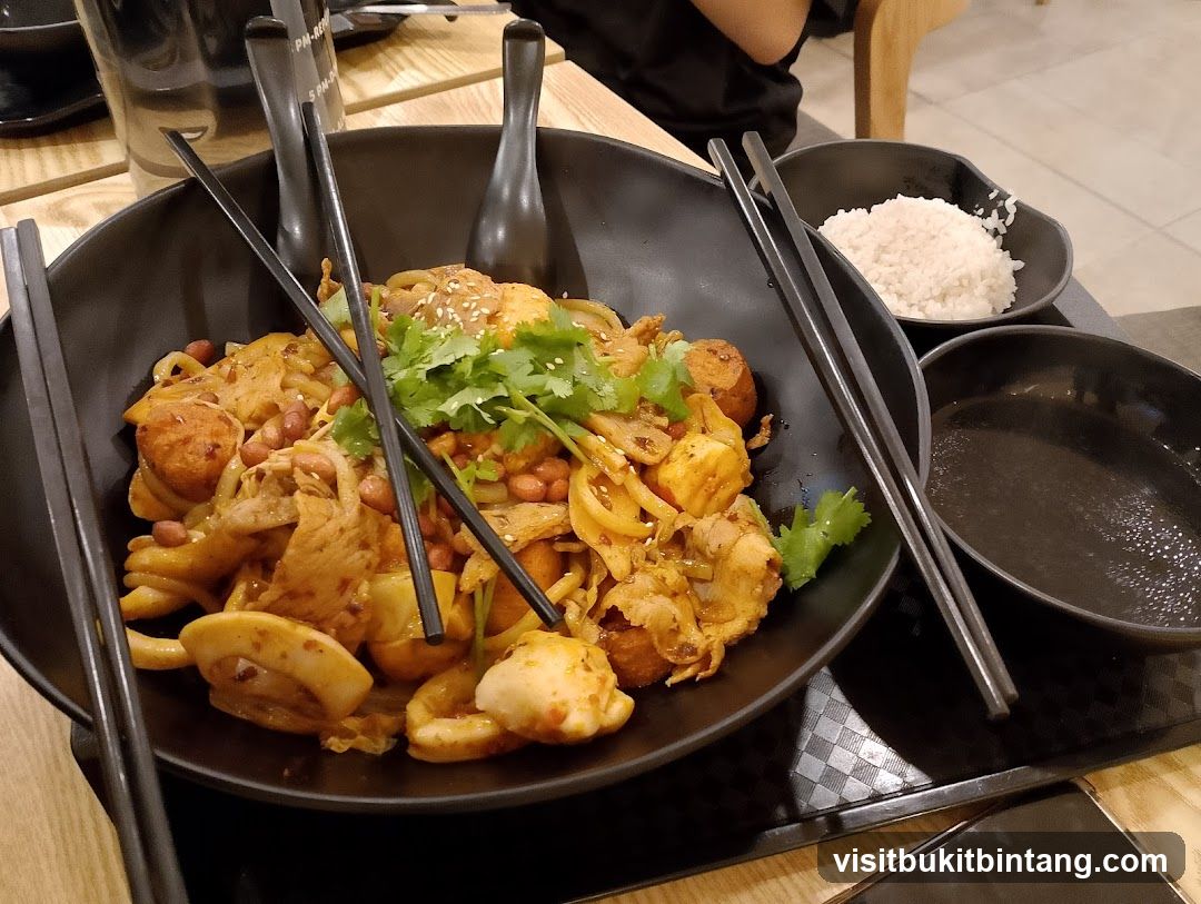 Spicy Noodle Dish with Rice
