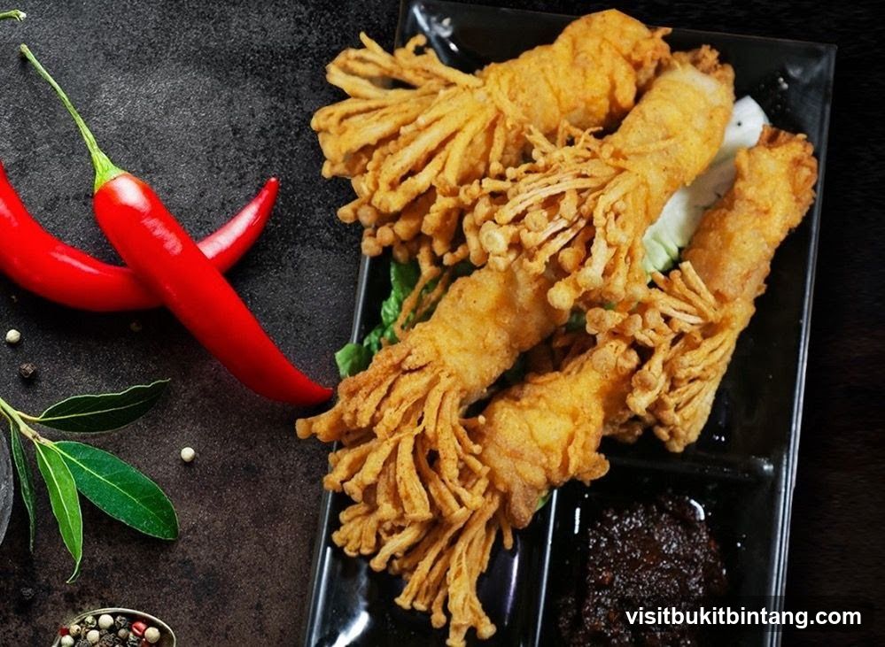 Fried Enoki Mushrooms