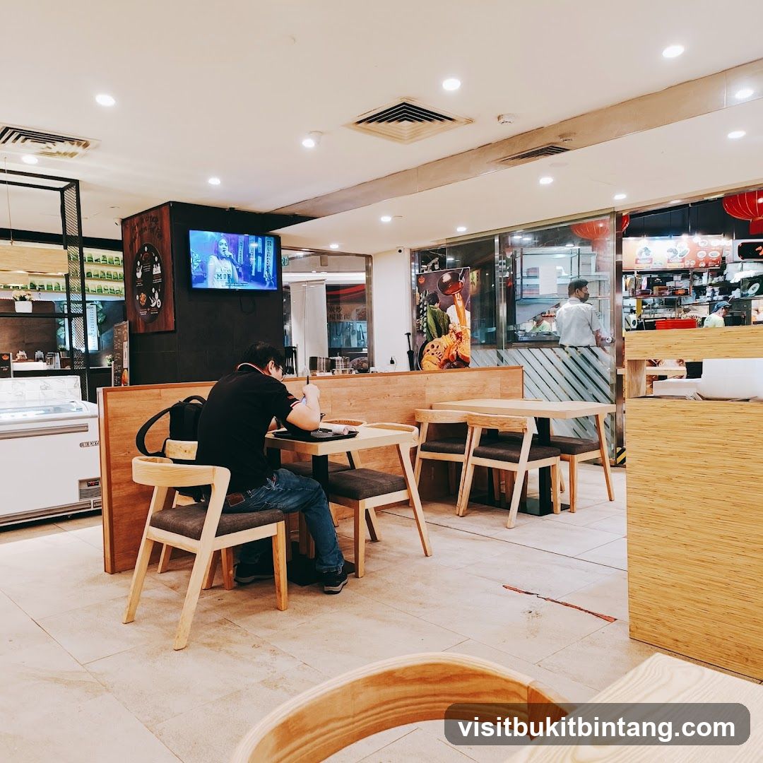 Restaurant Interior with Seated Customer