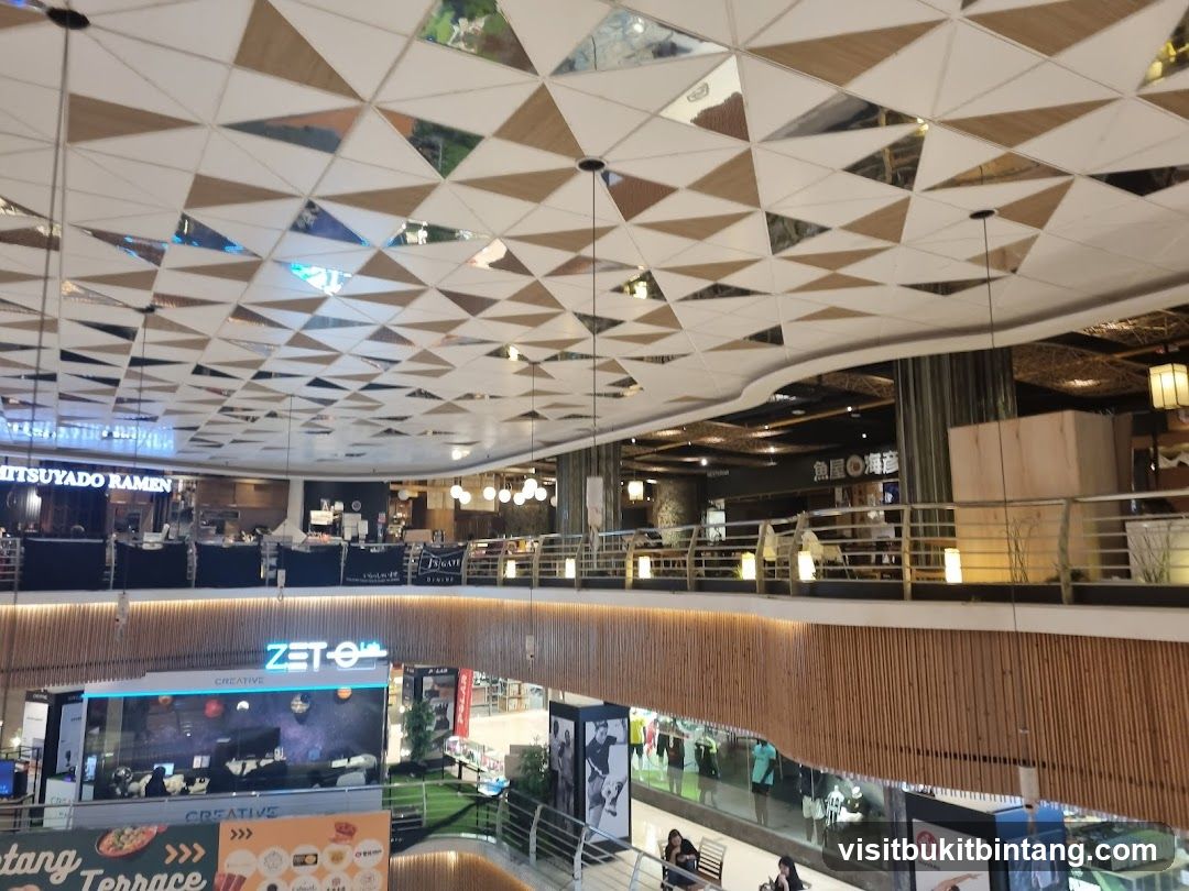 Interior of a multi-level shopping mall