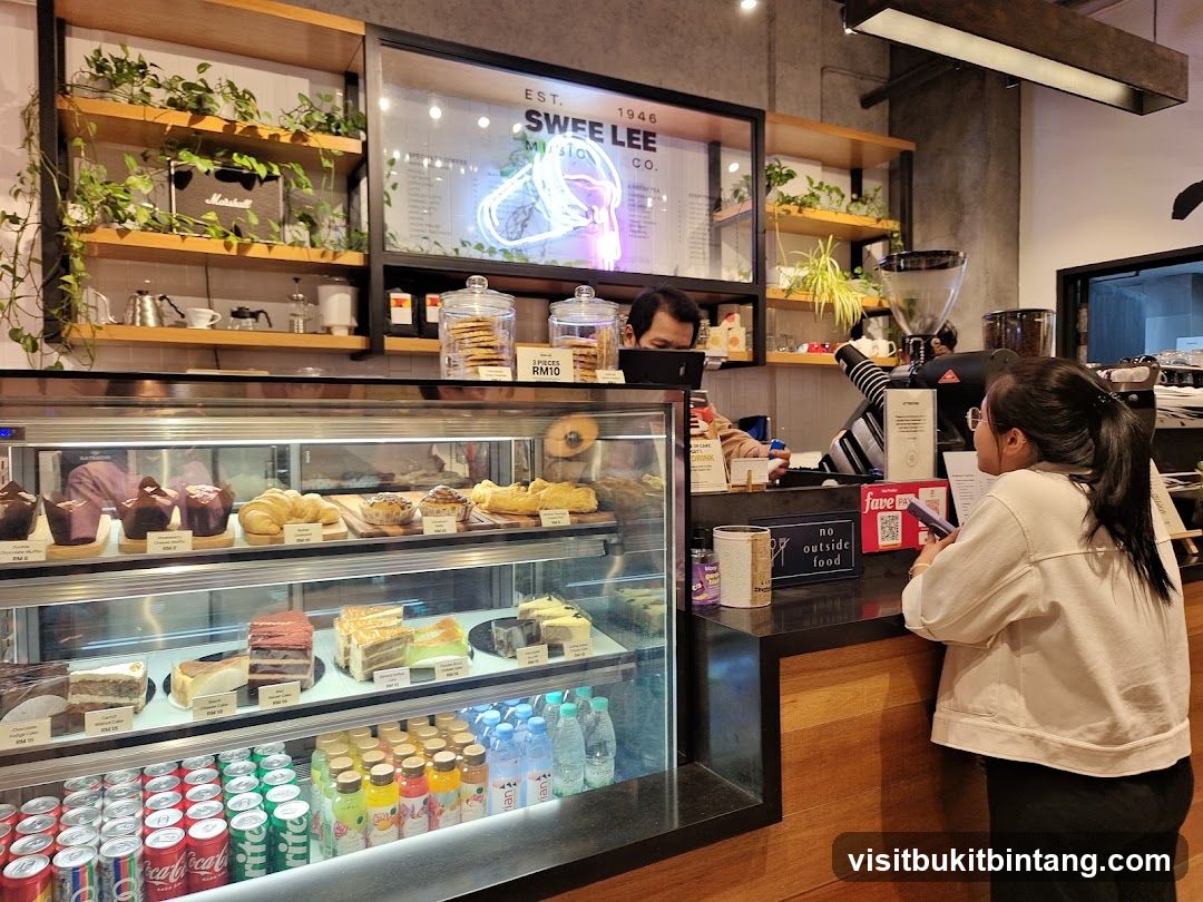 Cafe Interior with Pastries and Drinks
