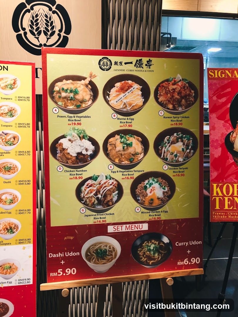 Japanese Curry Noodle & Udon Menu
