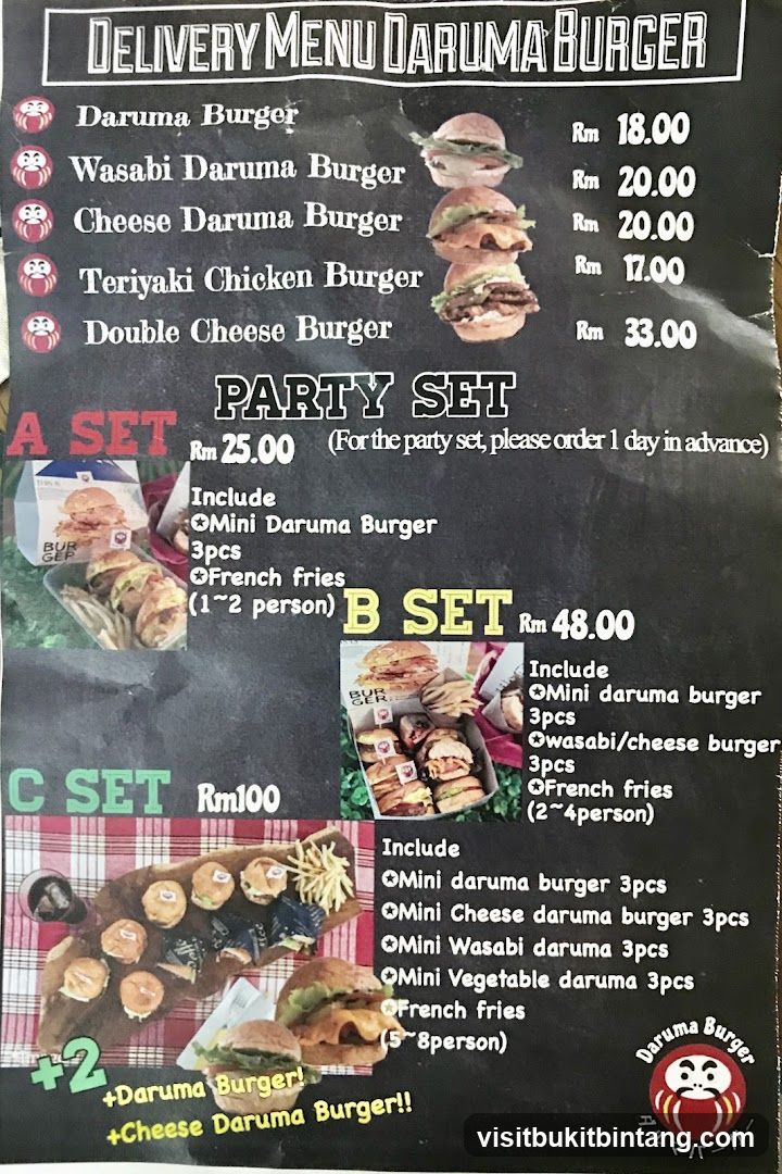 DELIVERY MENU DARUMA BURGER