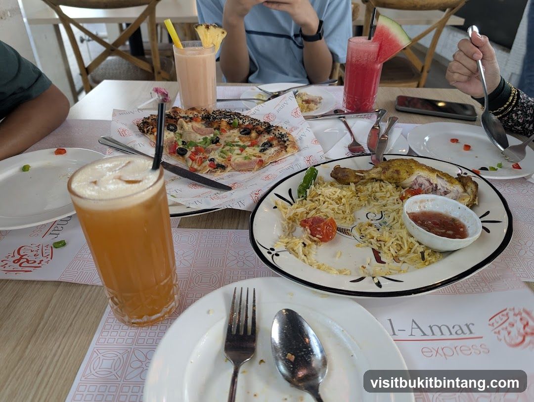 Table with food and drinks