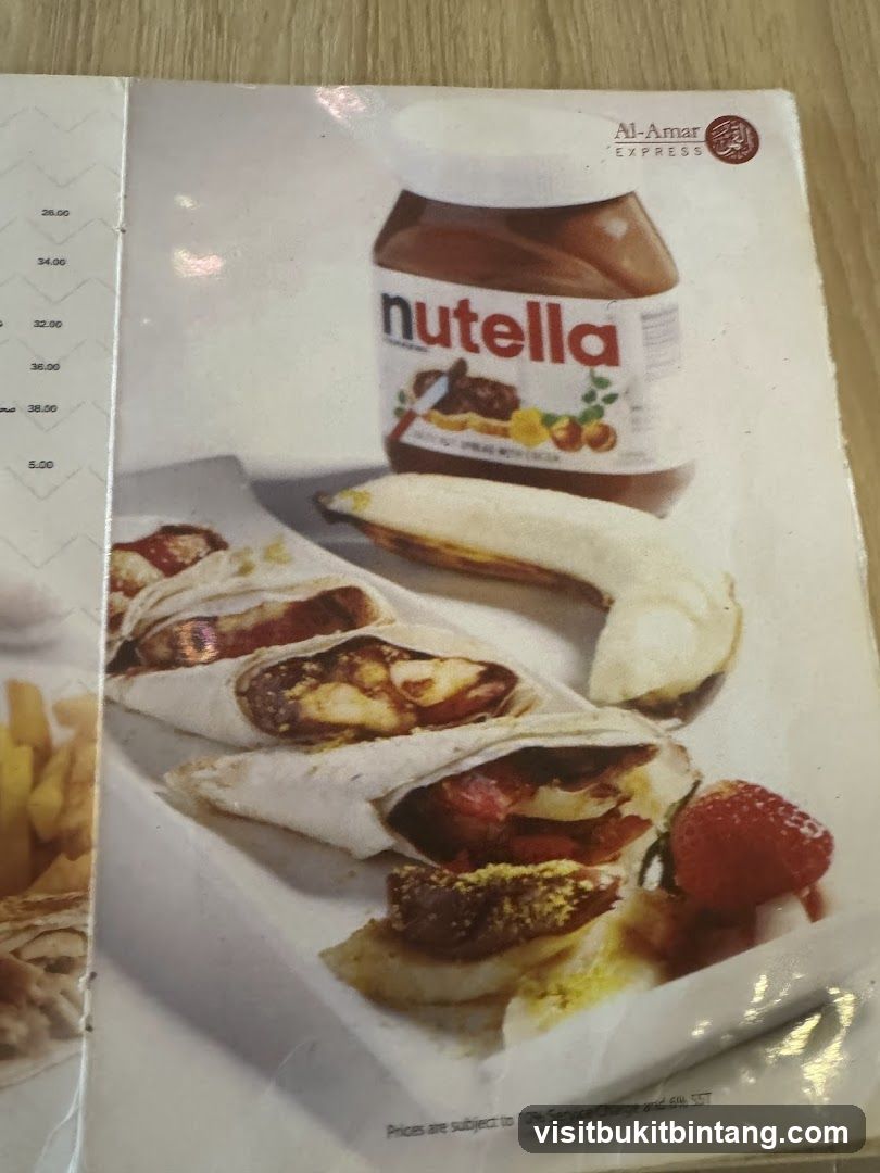 Al-Amar Express Menu