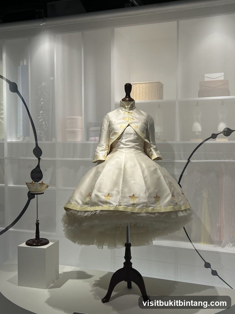 Exhibition Display of a Star-Adorned Dress