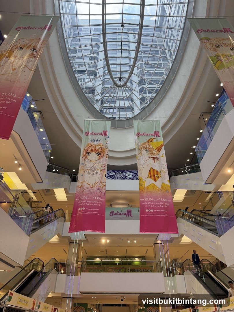 Mall Interior with Sakura Banners