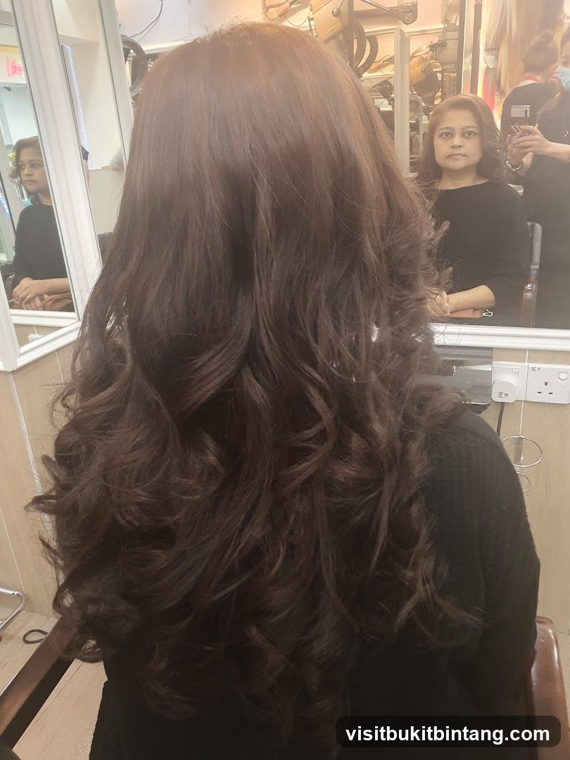 Woman with styled brown hair