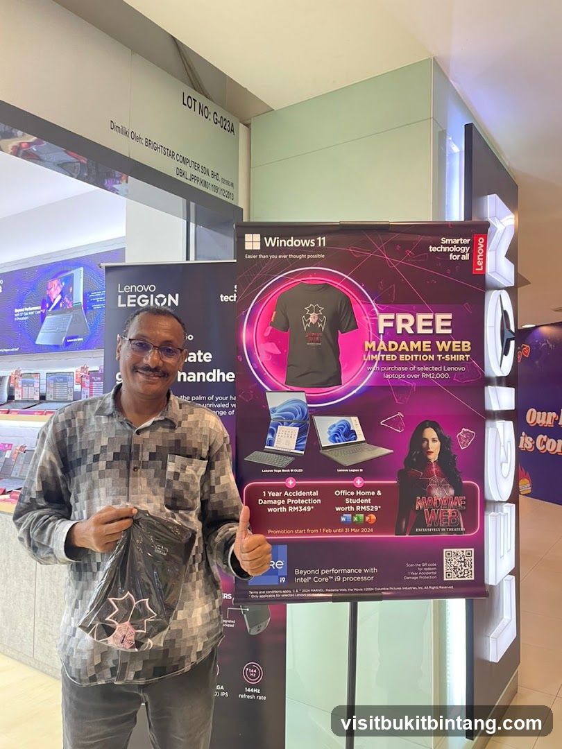 Man with Lenovo promotion poster