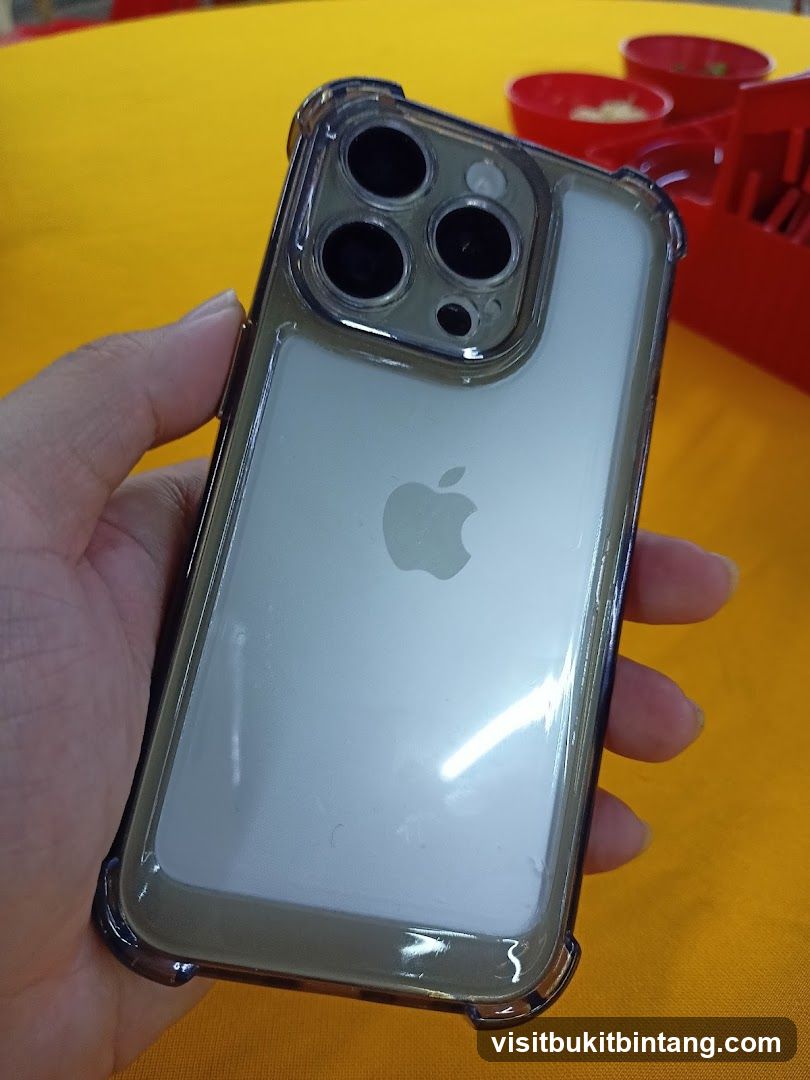iPhone in protective case