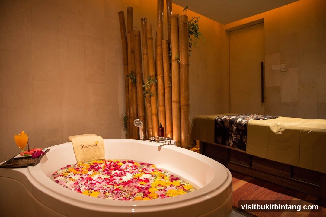 Spa Room with Bathtub and Massage Table