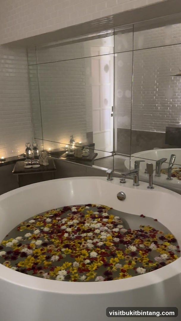 Bathtub with Flower Petals