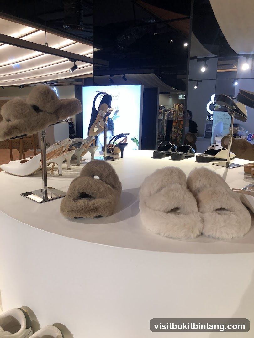 Fuzzy Slippers and Heels Display