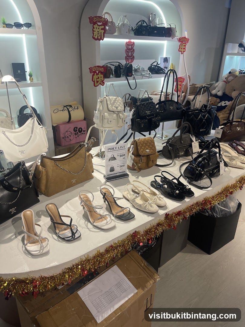 Handbags and Shoes Display