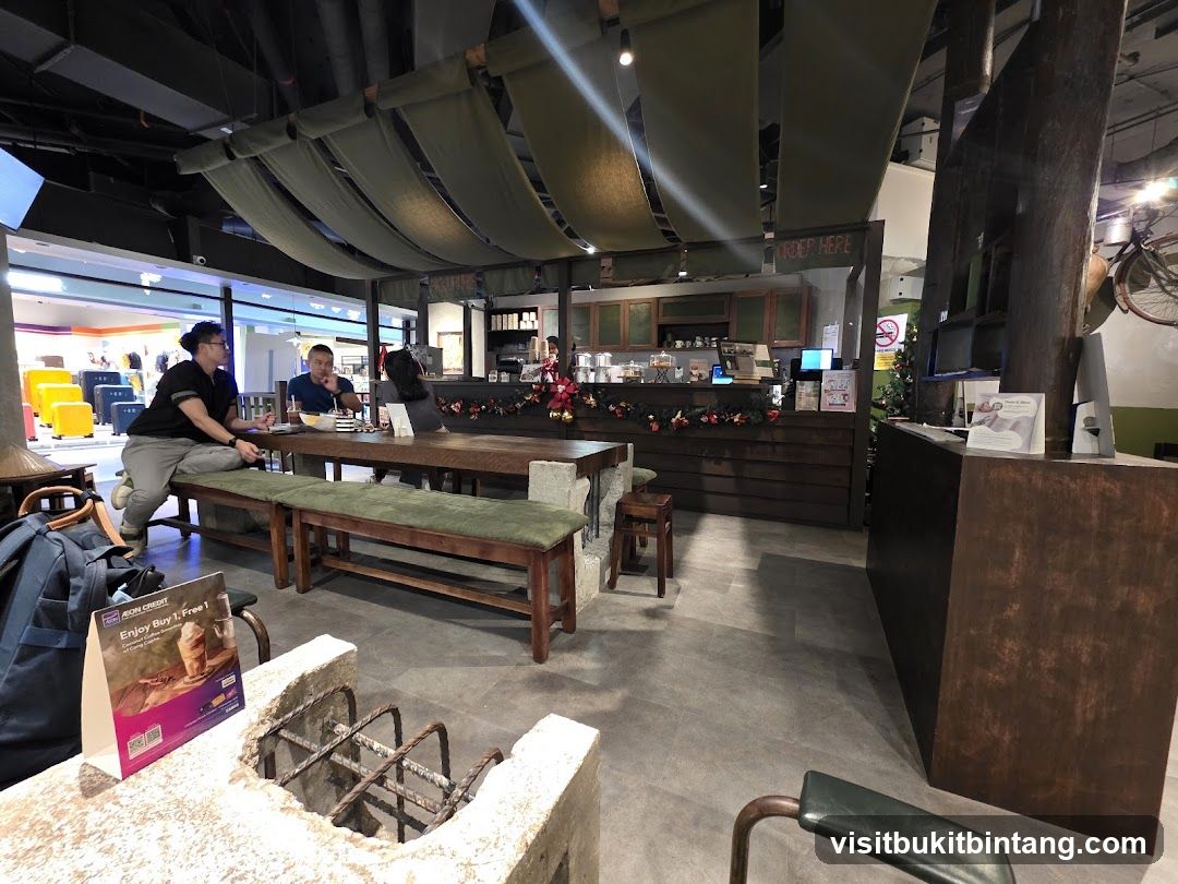 Cafe Interior with Seating and Counter