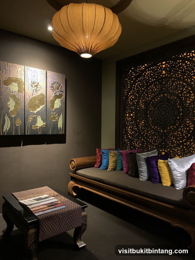 Spa waiting area with decorative elements
