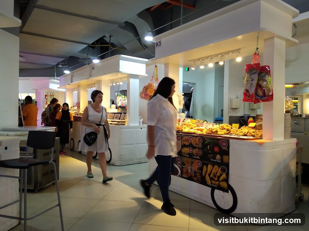 Food stalls in a market