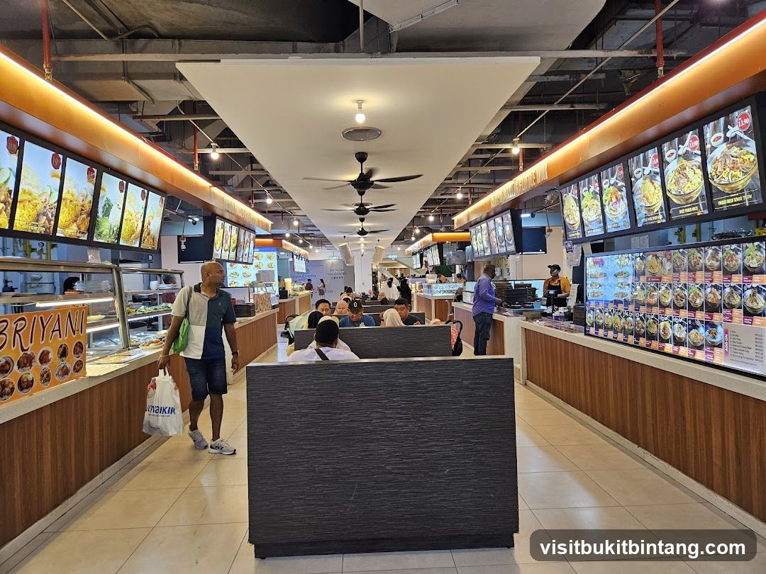 Food court with multiple food stalls