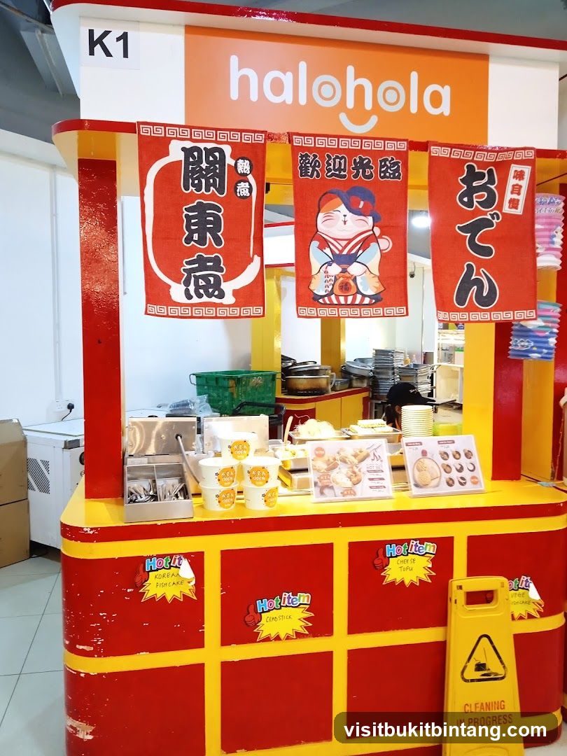 Food stall with Japanese and Korean items