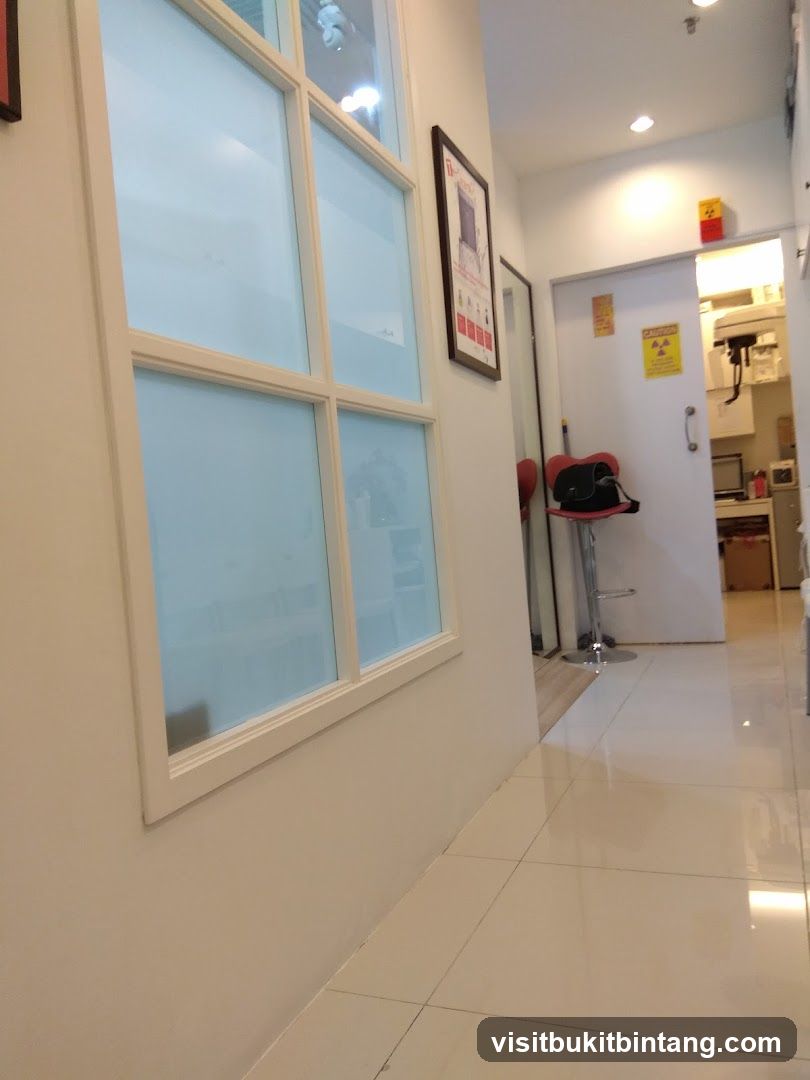 Interior hallway with frosted window and doorway