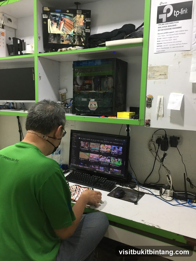 Man working at a computer