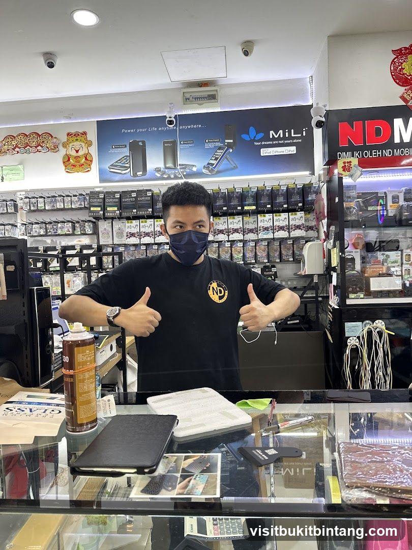 Man in a store with accessories