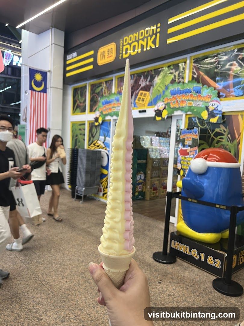 Don Don Donki Storefront with Ice Cream